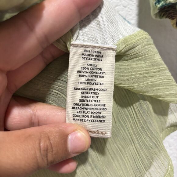 Soft Surroundings Elena Top Tropical Floral Button Down Top Size Large Bohemian - Picture 8 of 9